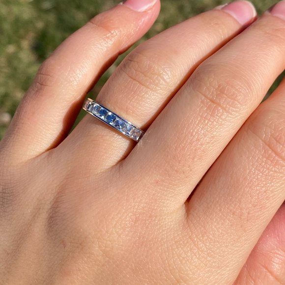 Designer Signed Blaze Cut Natural Diamond Band in White Gold - Picture 8 of 10